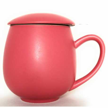 Tazze_Ceramica bombata color rosa con filtro